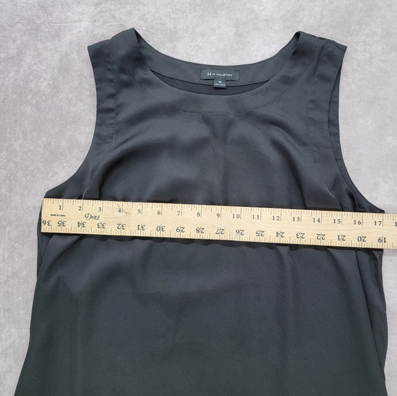 H by Halston Satin Color Block Asymmetrical Hem Tunic Dress - Picture 7 of 9